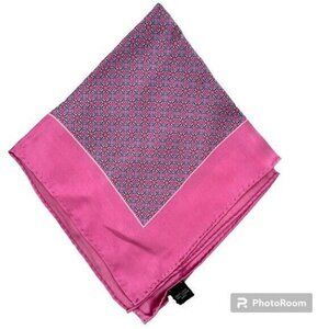 Chain Link Pattern Hot Pink Silk Handkerchief Pocket Square Scarf NEW